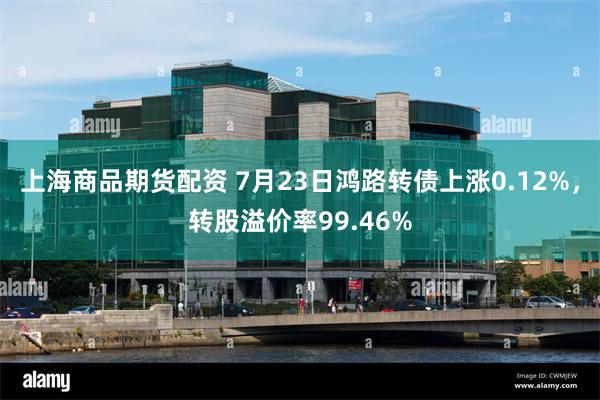 上海商品期货配资 7月23日鸿路转债上涨0.12%，转股溢价率99.46%